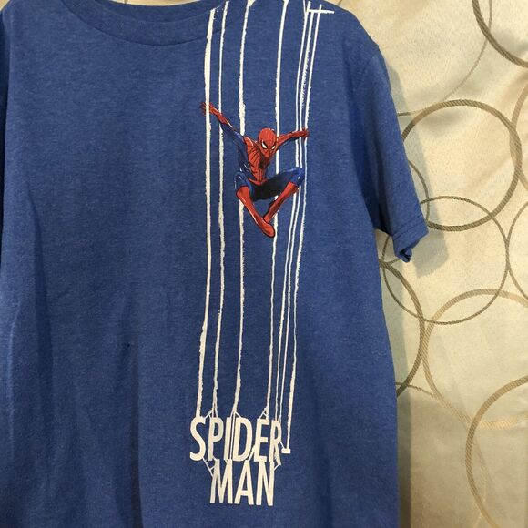Marvel Spider-Man T-Shirt Youth Medium Blue Comic Book Superhero Graphic Tee - Picture 2 of 5